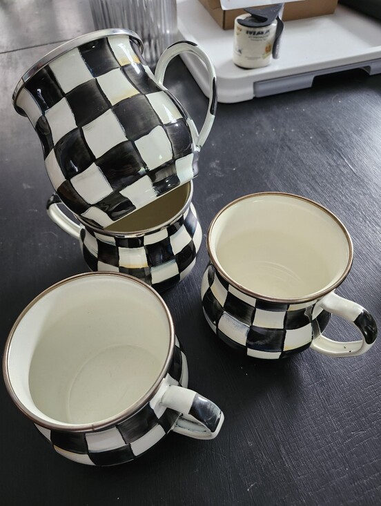 MacKenzie-Childs Other - MacKenzie Childs 16oz Enamel Mugs - Set Of 4